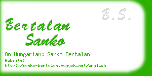 bertalan sanko business card